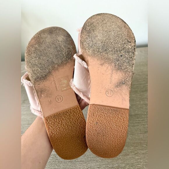Ancient Greek Sandals Fray Detail Pale Pink Satin - Size 39 - Picture 6 of 7